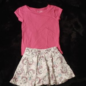 Unicorn Skort Sz 4T w/ Pink TShirt